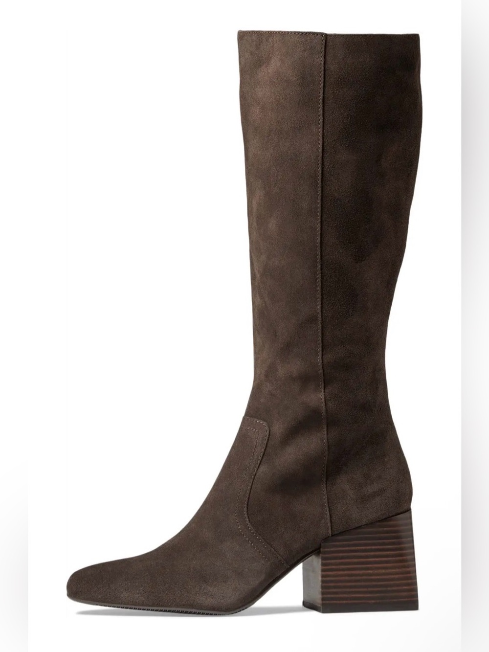Blondo Brown Suede Mid-Calf Block Heel Boots